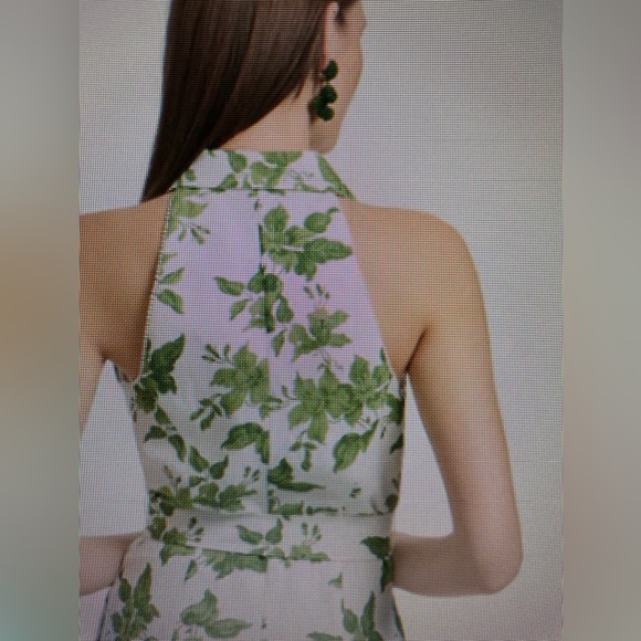 SACHIN & BABI CaseyDress Linen Green Floral Sz 8 - Picture 5 of 9